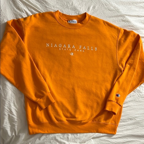 Champion Orange Men's Niagara Falls State Park Sweater - Picture 1 of 4